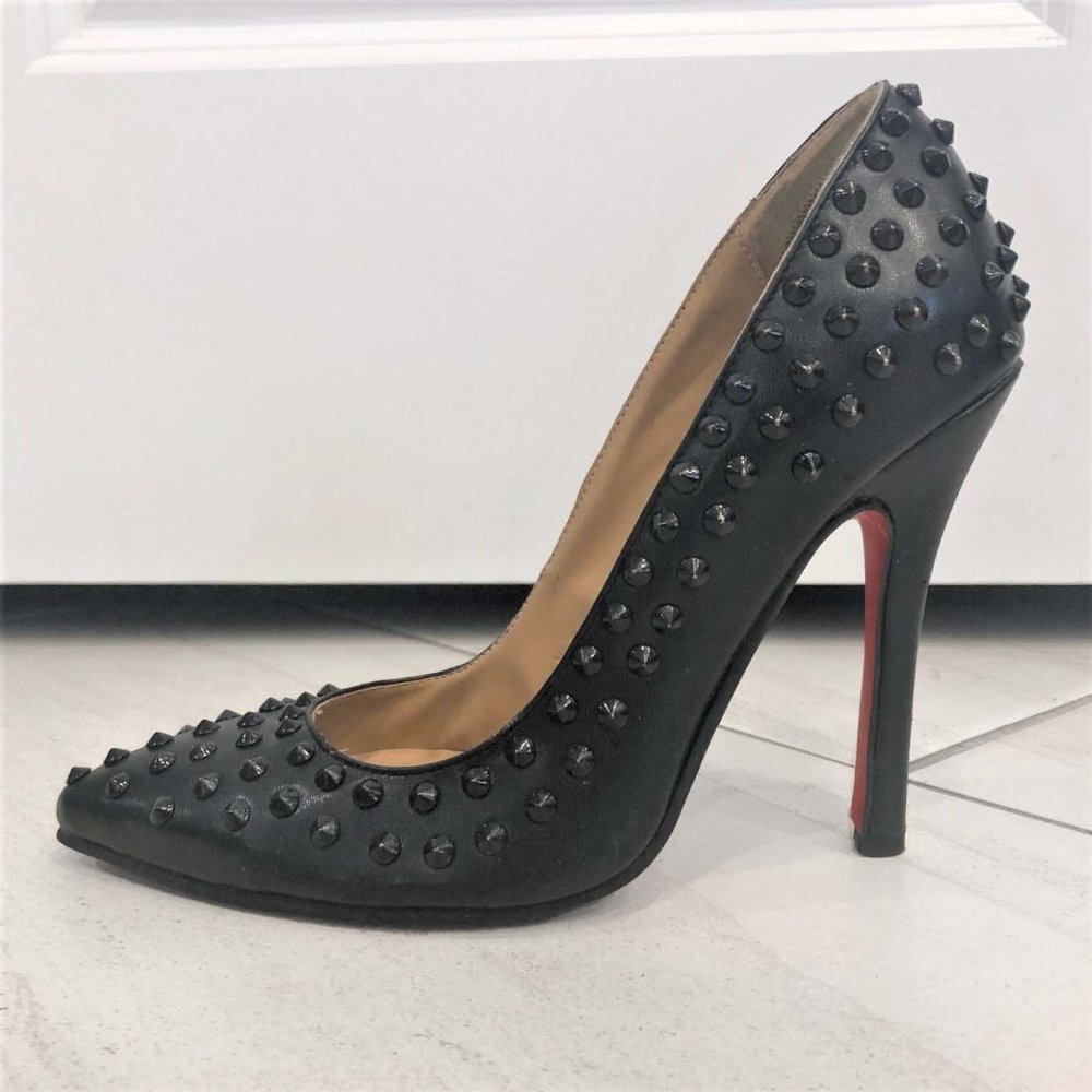 Black studded heels